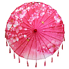 Китайский тканевый зонтик цветочный с кисточками 82х54см, №5