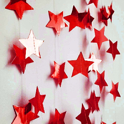 Гирлянда Звезды металлик 7 см 4 м красный