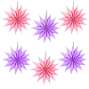Набор фантов Звезды 30 см х 6 шт, св.сиреневый+розовый